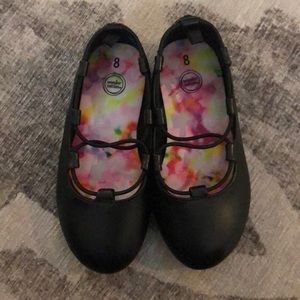 Toddler girls size 8 black ballet flats